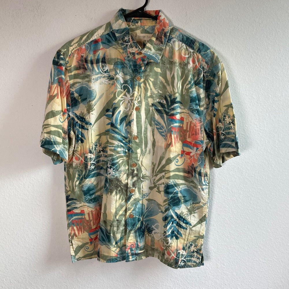 The Territory Ahead Shirt Mens M Multicolor Floral Hawaiian Short Sleeve Cotton